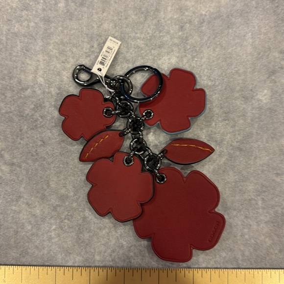 Rare Coach Large Star Dust Rivets Studs multi team rose bag charm fob blue red - Picture 3 of 4